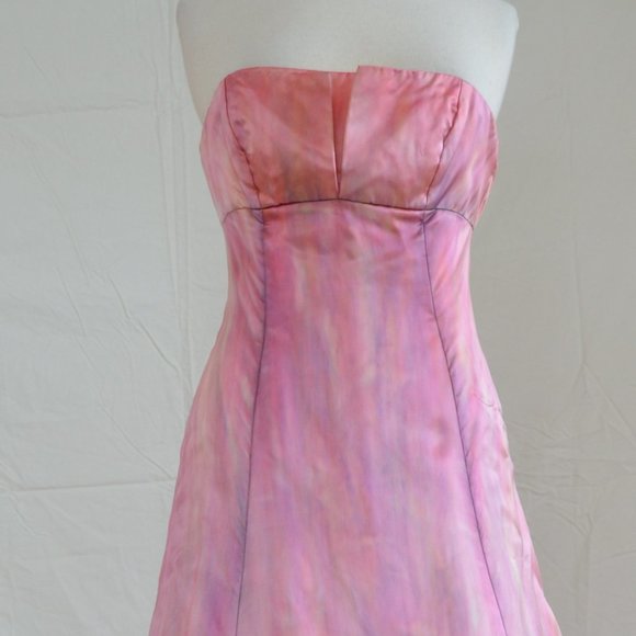 painted Vera Wang silk Wedding dress gown pink ivory white blush 2 4 6 8 purple - Picture 16 of 16